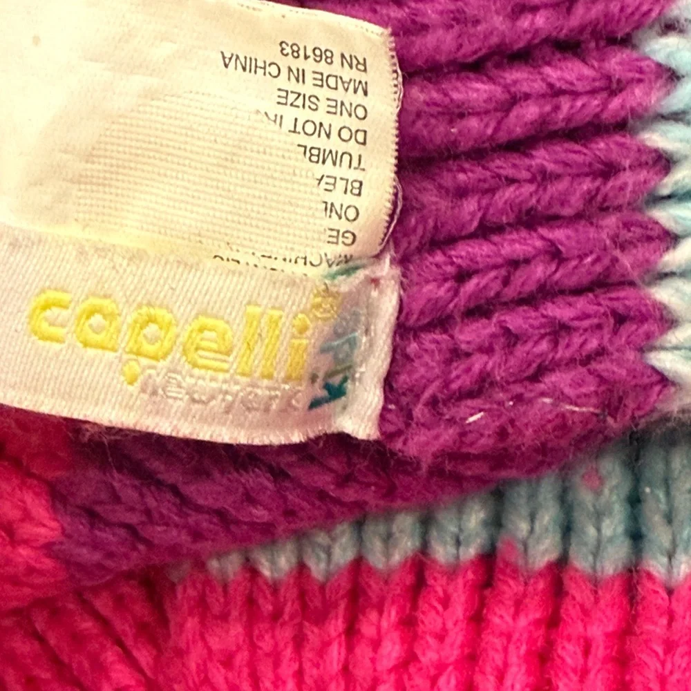 Capelli of New York Kids Pink and Purple Knit Scarf Size OS